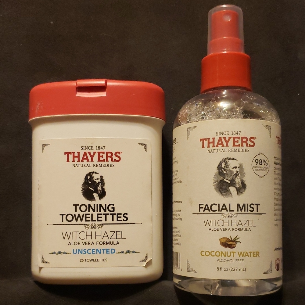 Thayers Unscented Toning Towelettes and Facial Mist Set